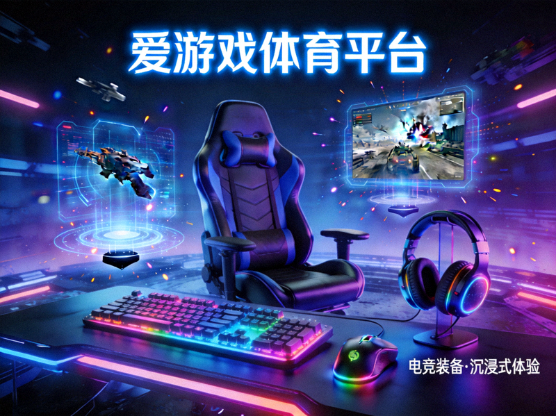 爱游戏体育平台赛博朋克风格的电子竞技设备与游戏场景展示图